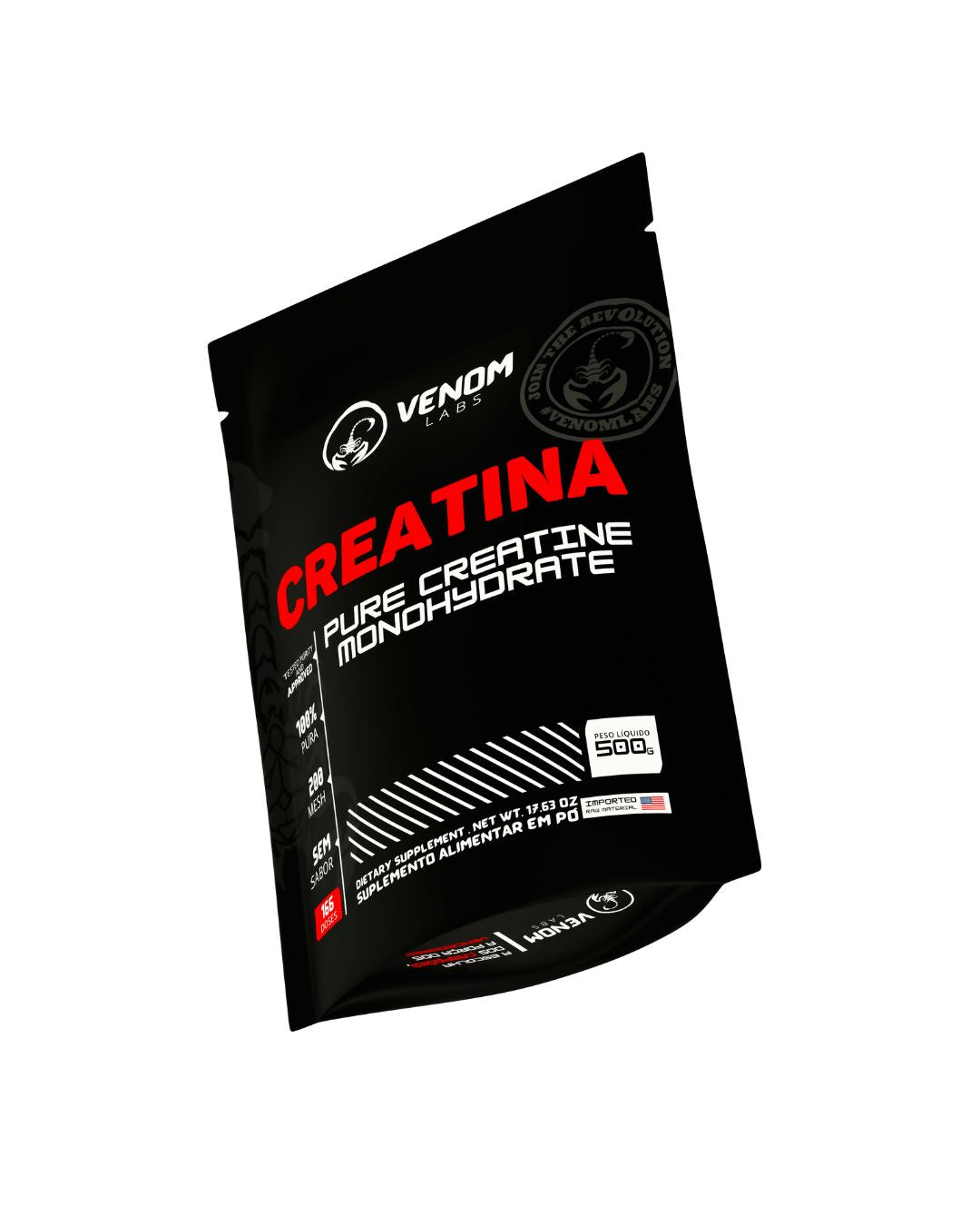 Creatina 100% pura 500g Refil - Venom Labs (laudada com 100% pureza pela Coopenutri & Abenutri)
