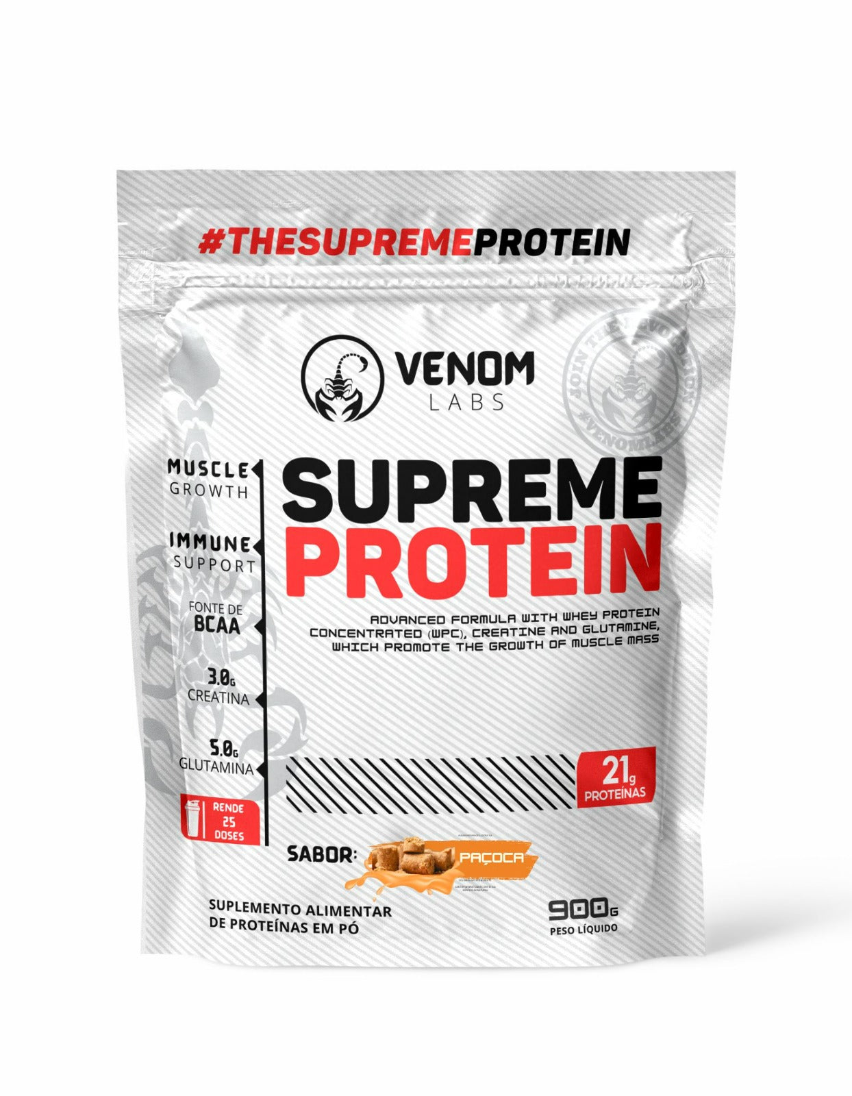 Supreme Whey 100% Concentrado Protein 900g Refil - Venom Labs