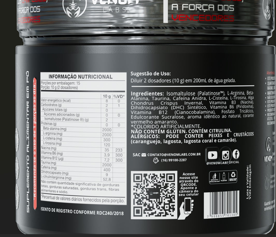 Scorpion 150g Pré Treino - Venom Labs