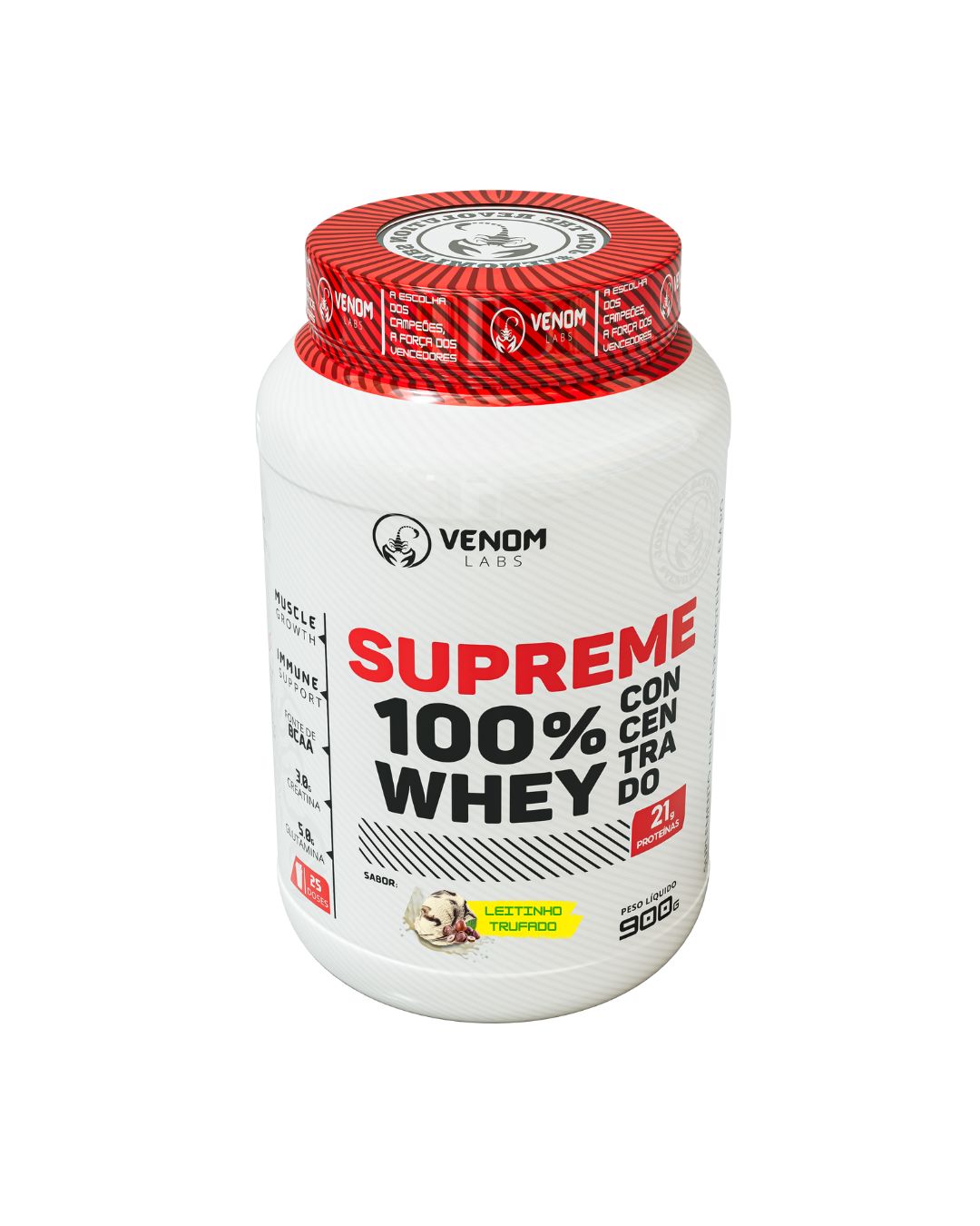 Supreme 100% Whey Concentrado 900g Pote (3g creatina por dose) Venom Labs