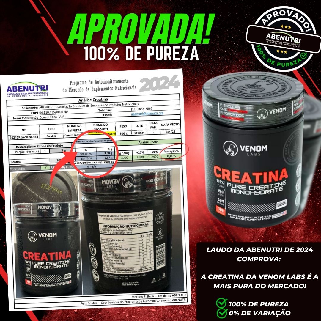 Creatina 100% Pura 150g (Laudada pela Abenutri e Coopenutri com 100% de pureza) - Venom Labs