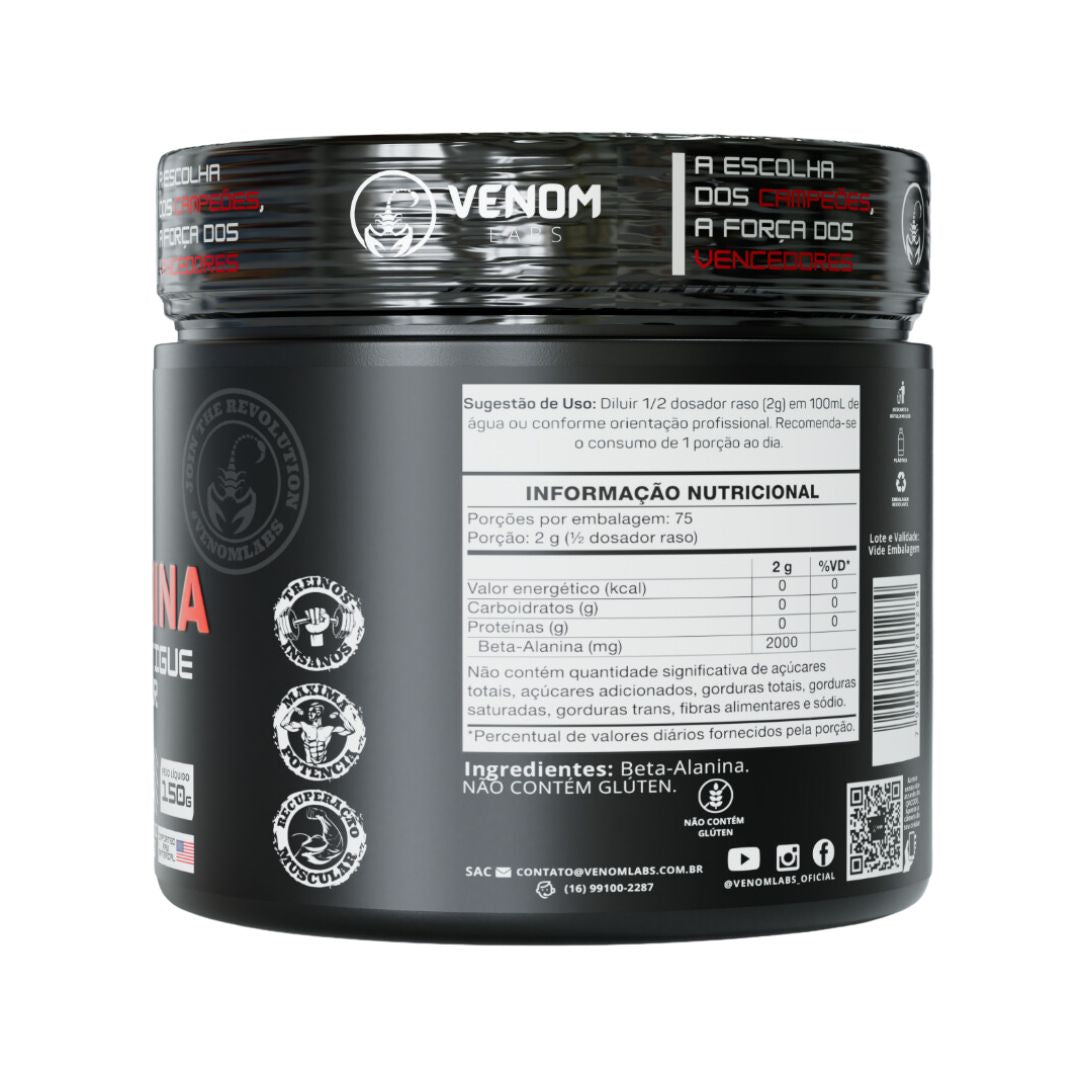 BETA ALANINA 100% Pura 150g Premium (75 doses) - Venom Labs