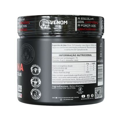 BETA ALANINA 100% Pura 150g Premium (75 doses) - Venom Labs