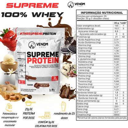 Supreme Whey 100% Concentrado Protein 1,8 Kg Refil