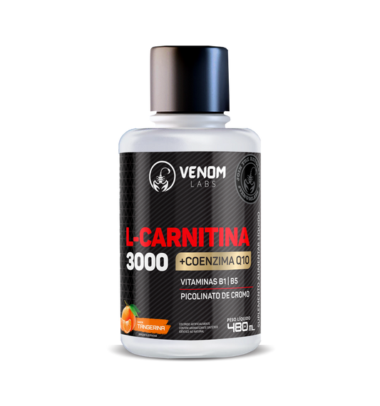 L-CARNITINA + COq10 3000mg (cromo e vitaminas b1 e b5) 480ml- VENOM LABS