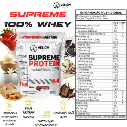 Supreme Whey 100% Concentrado Protein 900g Refil - Venom Labs