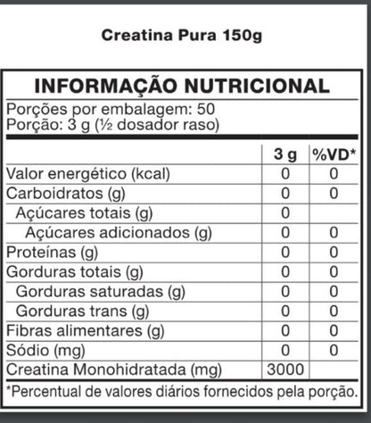Creatina 100% Pura 150g (Laudada pela Abenutri e Coopenutri com 100% de pureza) - Venom Labs