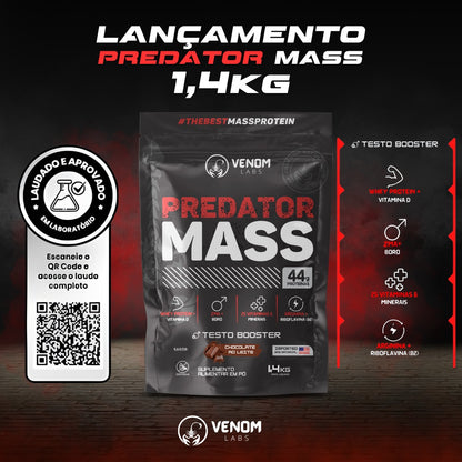 HIPERCALÓRICO PREDATOR MASS 1,4kg (44g proteínas por porção) Venom Labs